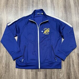 Polo Ralph Lauren Royal Blue Winged Foot Athletic Division Zip Up Large Jacket